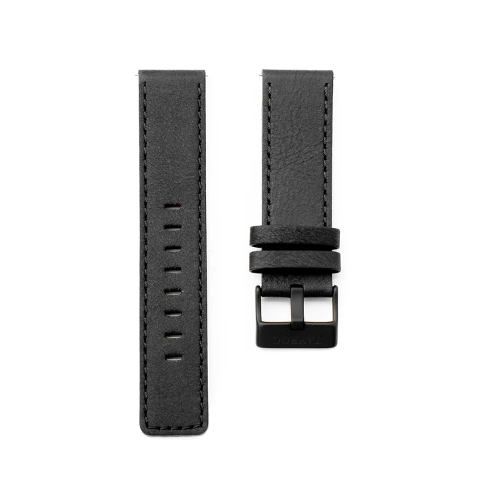 Tayroc TY78 Leather Watch Strap 22mm Black - Men's