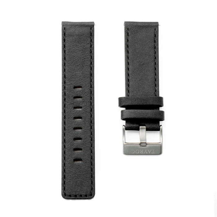 Tayroc TY81 Δερμάτινο Λουράκι Ρολογιού Μαύρο 22mm