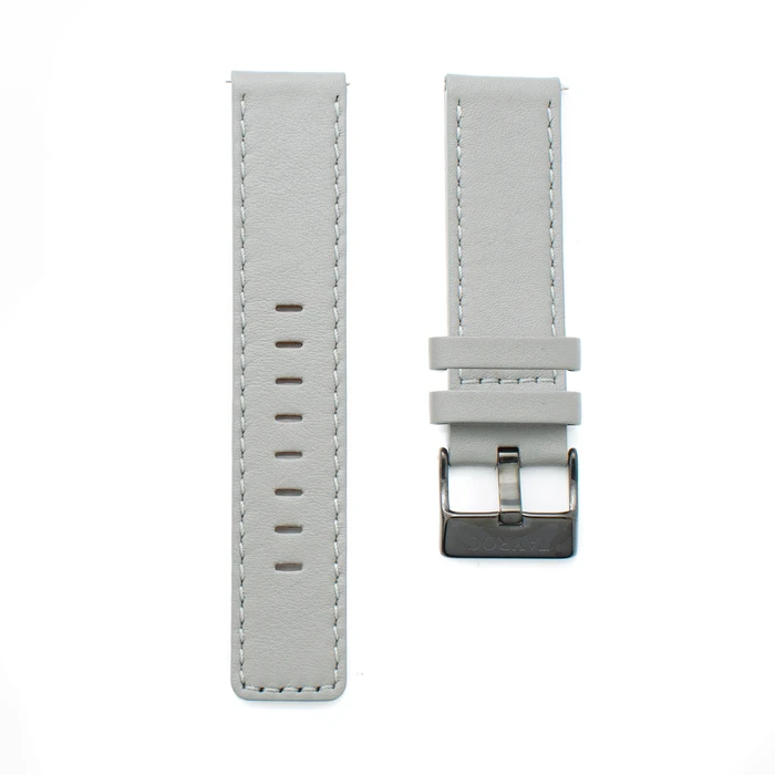 Tayroc Leather Watch Strap TY87 - Grey 22mm