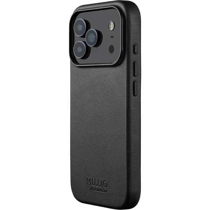 Mujjo Leather Back Cover 1mm Black for iPhone 17 Pro
