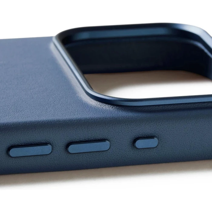 Mujjo Δερμάτινη Θήκη Back Cover 1mm Μπλε (iPhone 17 Pro)