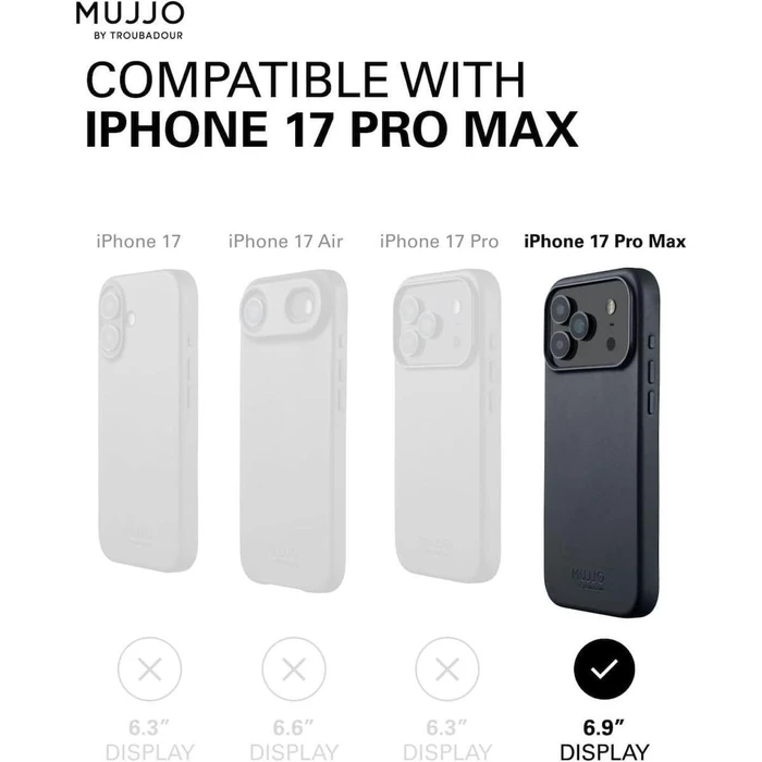 Mujjo Full Back Cover Leather 1mm (iPhone 17 Pro Max)