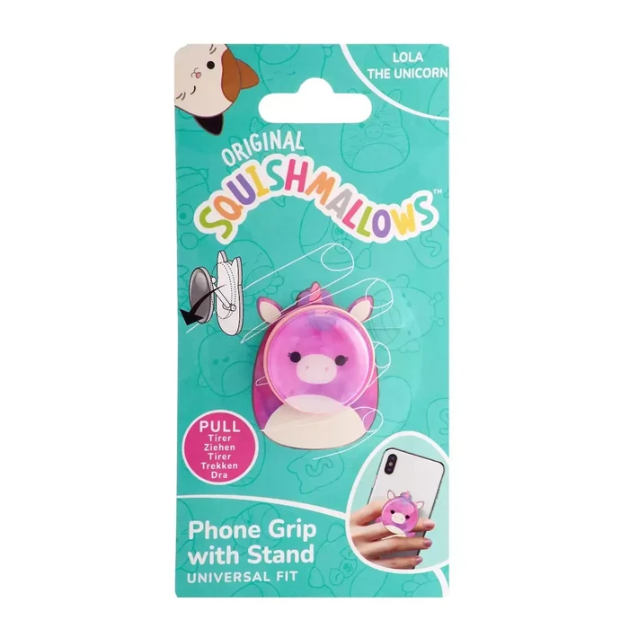 Lazerbuilt Squishmallows Lola Unicorn – Universal Phone Grip & Plush‑Texture Phone Stand (PGSQM-LOLA)