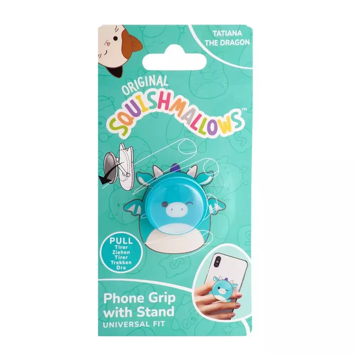 Lazerbuilt Squishmallows Tatiana Dragon – Universal Phone Grip & Βάση Στήριξης (Λούτρινη Υφή)