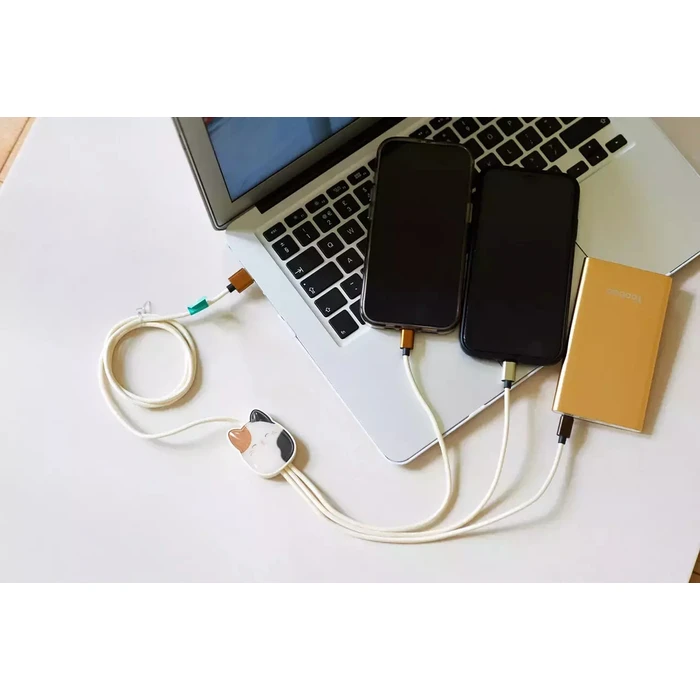 Lazerbuilt Πλεκτό καλώδιο USB σε micro USB / Type‑C / Lightning 2A 1.2m - Γκρι