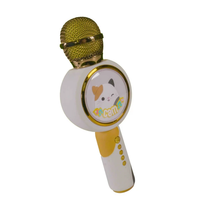 Lazerbuilt Wireless Karaoke Microphone Squishmallows Cam The Cat Gold