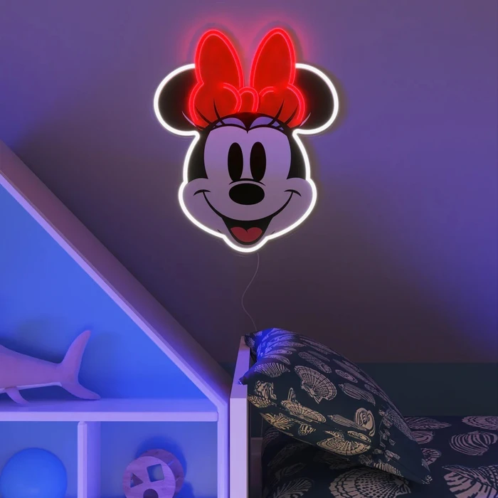 Yellowpop Neon Disney Minnie Printed Face - Neon LED Wall Light (USB-A)