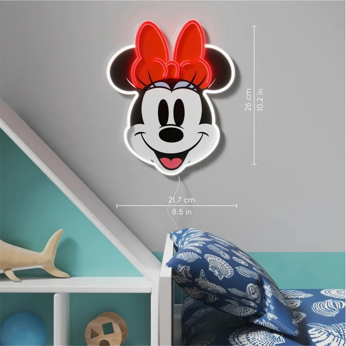 Yellowpop Neon Disney Minnie Printed Face - Neon LED Wall Light (USB-A)