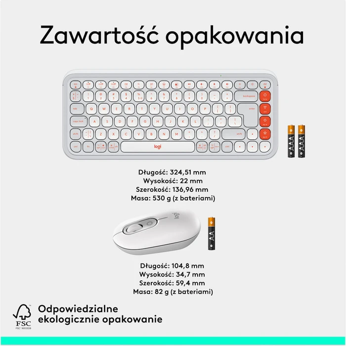 Logitech Pop Icon Combo Ασύρματο Bluetooth Σετ Πληκτρολόγιο & Ποντίκι US Λευκό