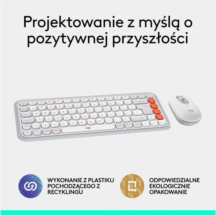 Logitech Pop Icon Combo Ασύρματο Bluetooth Σετ Πληκτρολόγιο & Ποντίκι US Λευκό