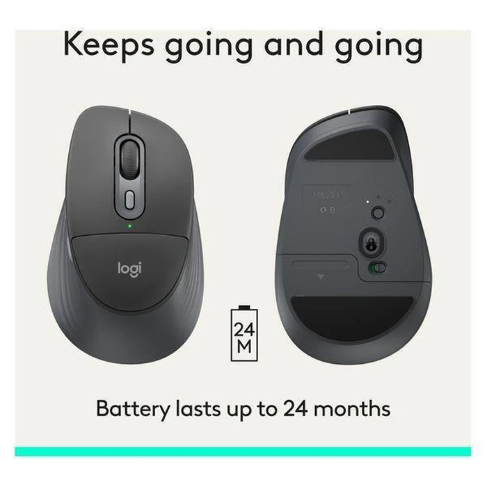Logitech Signature Comfort Plus M850 L for Business Ασύρματο Εργονομικό Bluetooth Ποντίκι Graphite