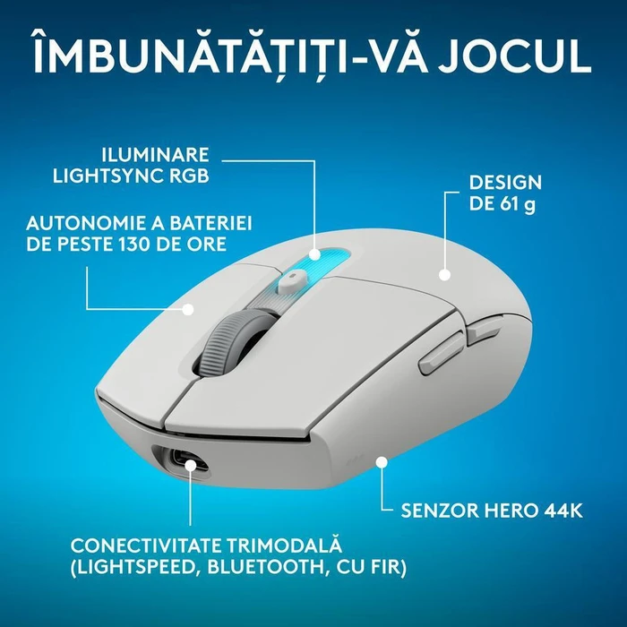 Logitech G305 X Superlight Wireless RGB Gaming Mouse 44000 DPI White
