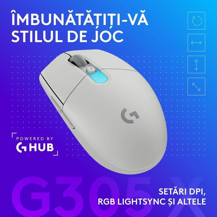 Logitech G305 X Superlight Wireless RGB Gaming Mouse 44000 DPI White