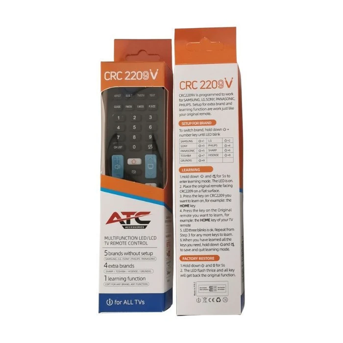 ATC Universal Remote Control for LCD TVs CRC-2209V (9in1)