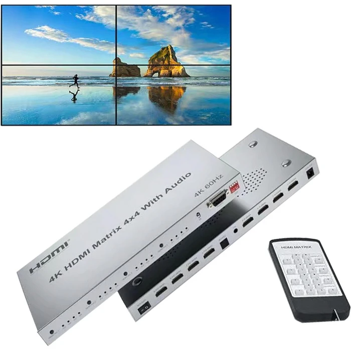 ATC HDMI Matrix 4x4 4K@60Hz - Εναλλαγέας HDMI 4 εισόδων / 4 εξόδων