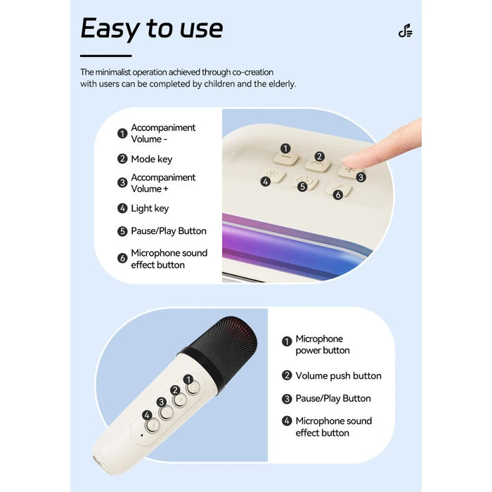 ATC-12 Wireless Karaoke Speaker 10W RGB - Atc
