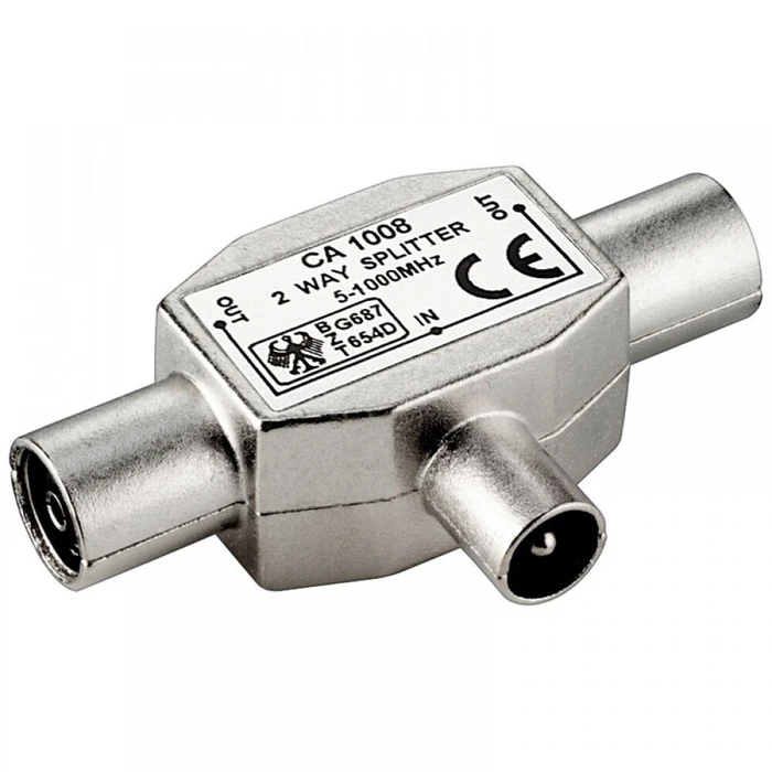 RF T-adapter Male to 2 Female Metal - OEM