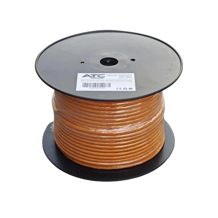 Atc ATC-107 S/FTP CAT7 CCA Ethernet Cable Reel 100m Orange PVC