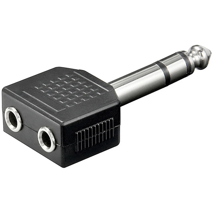 Stereo Adapter 6.3mm (1/4") Male to 2 × 3.5mm Stereo Female