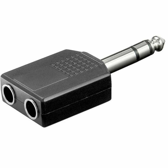 Stereo 6.35mm (1/4\") Male to 2× Stereo 6.35mm (1/4\"") Female Adapter - OEM"