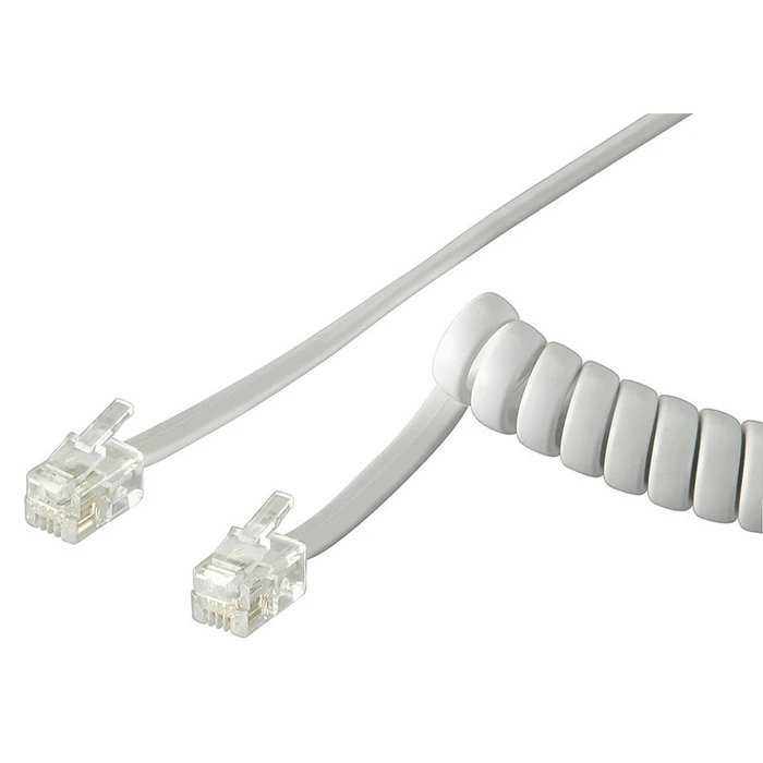 Spiral handset cable 2 m RJ10 (4P4C) White - Oem