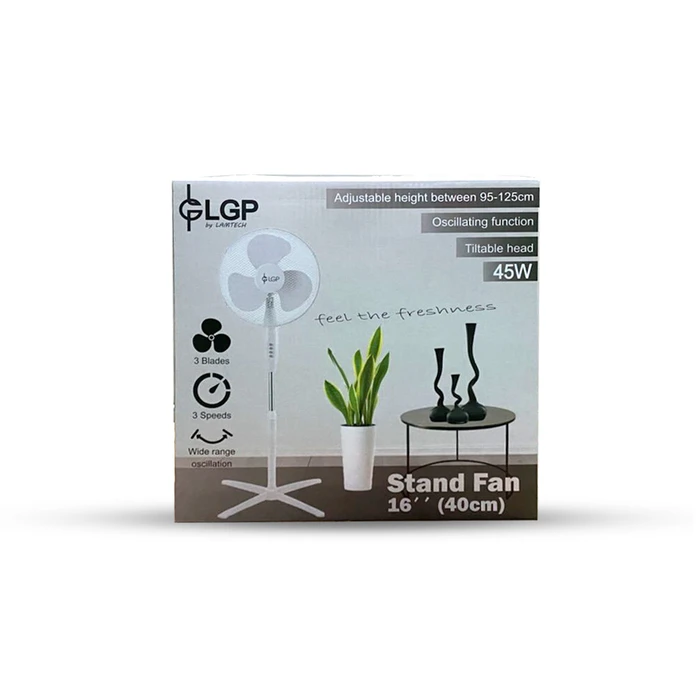 Ανεμιστήρας Ορθοστάτης LGP 16' 40CM 45W WHITE (ME ΑΧΝΑ ΣΗΜΑΔΙΑ ΧΡΗΣΗΣ)
