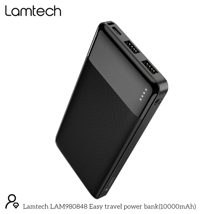 Powerbank LAMTECH 10000mAh Dual USB Black