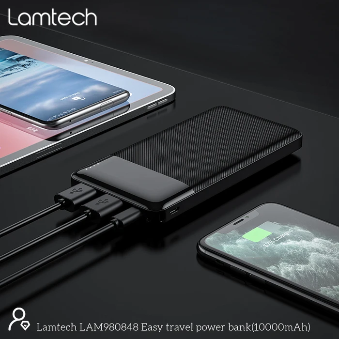 Powerbank LAMTECH 10000mAh Dual USB Black