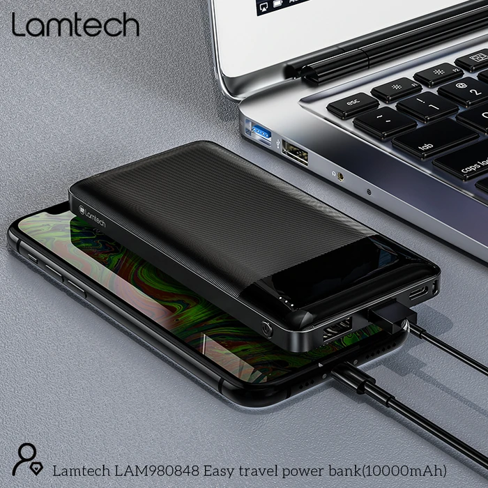 Powerbank LAMTECH 10000mAh Dual USB Black