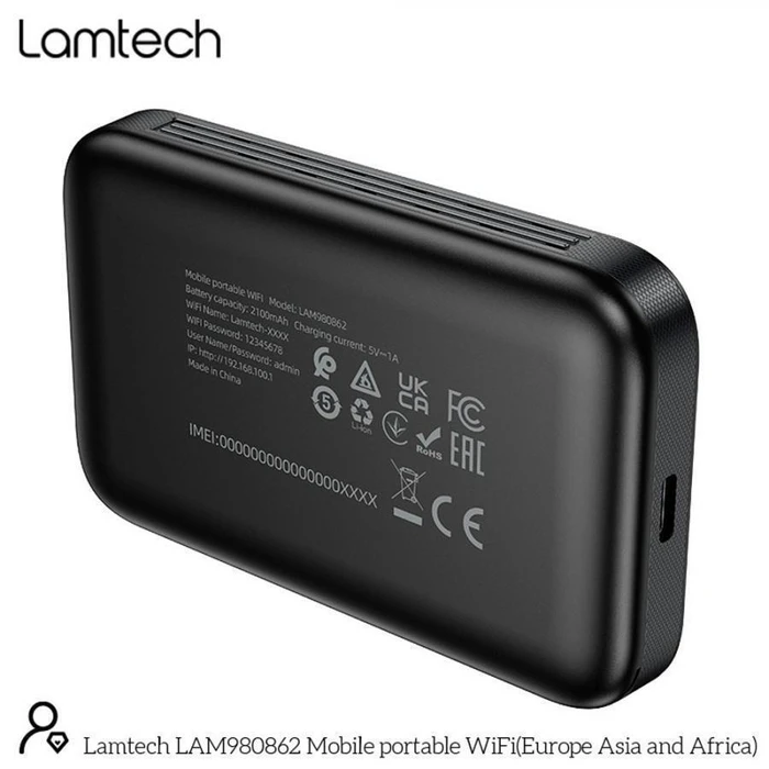 Router LAMTECH 4G LTE WiFi 6 Portable Black