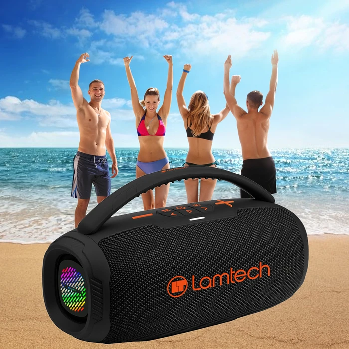 Portable Speakers LAMTECH Wireless V5.3 Bass Boost Party Box 20W Black Orange