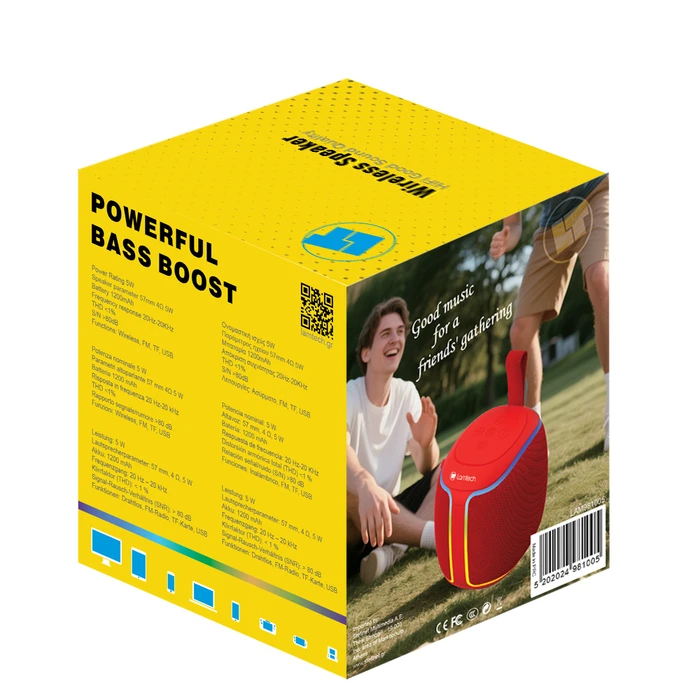 LAMTECH RGB Detachable Wireless Speakers 5W Red