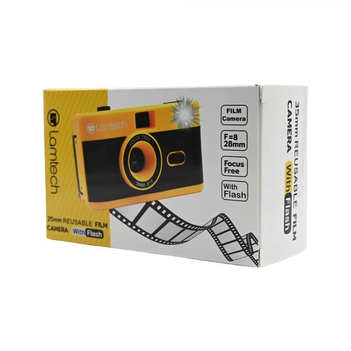 LAMTECH 35mm Reusable Film Camera with Flash Yellow