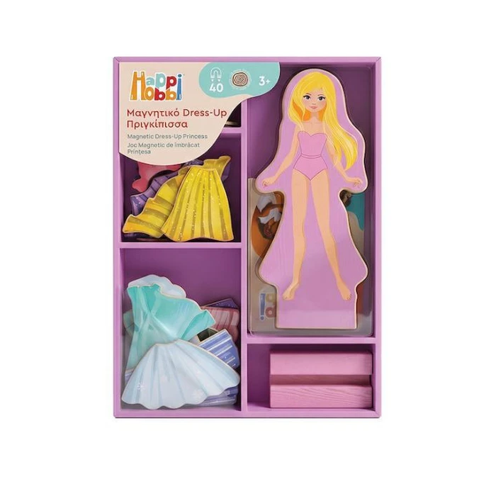 Ξύλινο Μαγνητικό Παιχνίδι Dress Up Fashion Girl & Princess
