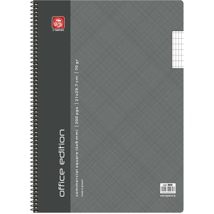 Typotrust Office Edition Τετράδιο Σπιράλ Α4 Kατριγέ (2032) (TYP2032)