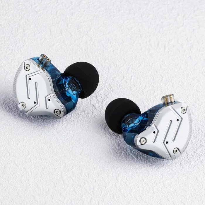 KZ In Ear Monitor Earphones ZS10 PRO Blue With Mic 4BA1DD 5 Driver 10mm metal