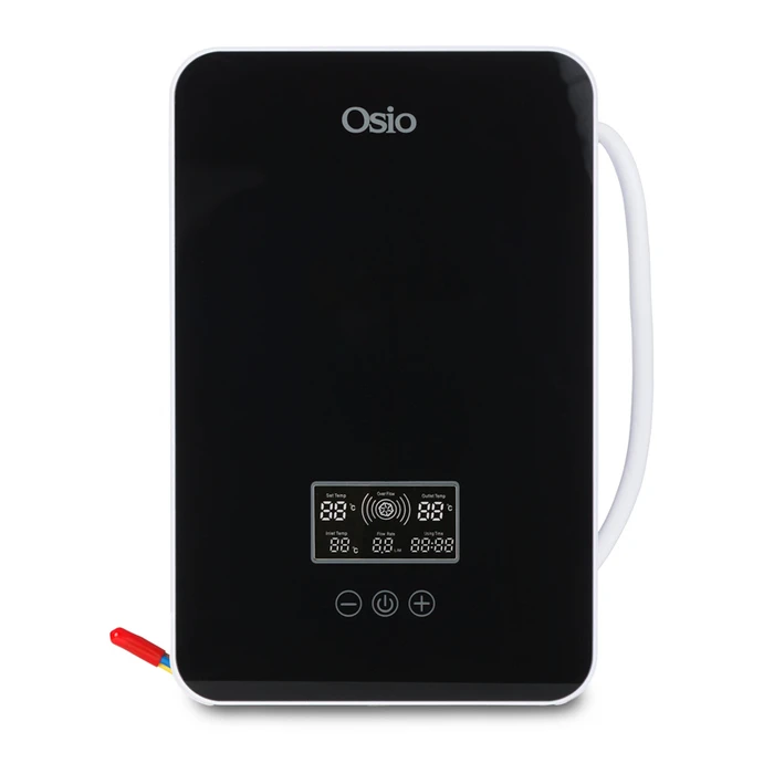 Osio Bathroom Wall Mounted Electric Instant Water Heater Black 8.5 kW With Digital Display