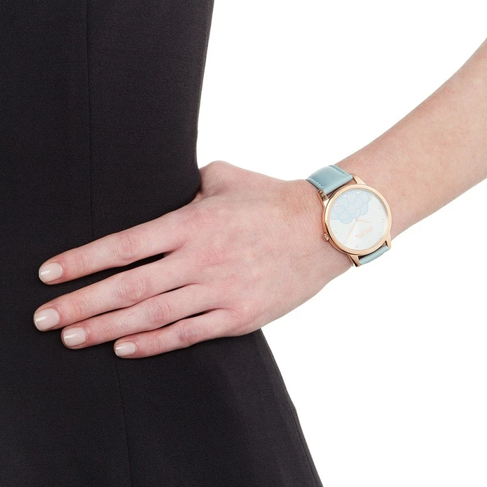 Folli Follie Santorini Flower Blue WF15R036SSL Women's 34mm Quartz Analog Watch with Blue Leather Strap