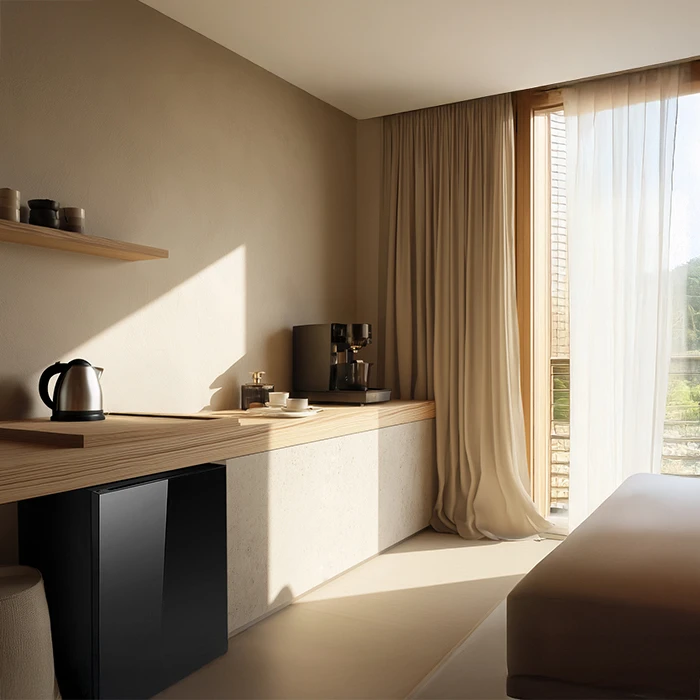 LiFE Mini Bar Refrigerator PRESIDENTIAL 58L Black Glass Front