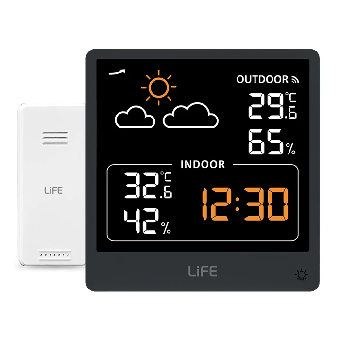 LiFE Meteorological Station with Wireless External Sensor and Clock LA PUSH