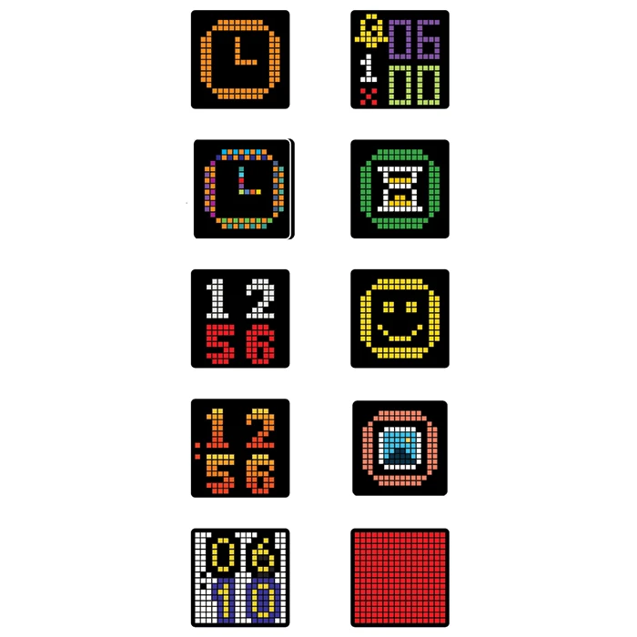 LiFE PIXEL Επιτραπέζιο ψηφιακό ρολόι ξυπνητήρι με έγχρωμη οθόνη RGB LED pixel art