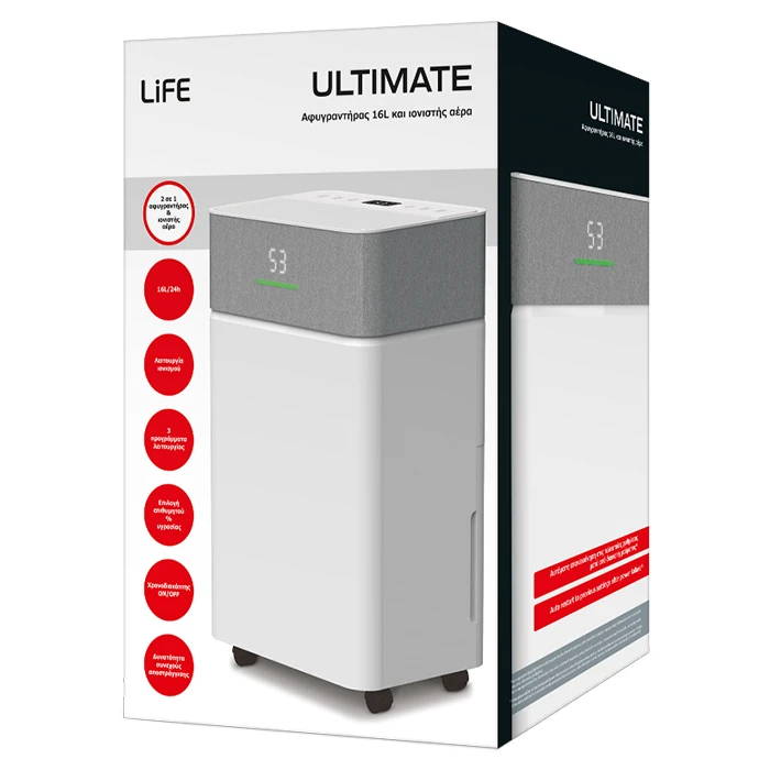 Dehumidifiers LiFE ULTIMATE Dehumidifier and Air Ionizer 16L