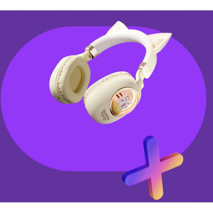 KIDDOBOO Delulu Bluetooth Headphones Gold KBKID5GLD