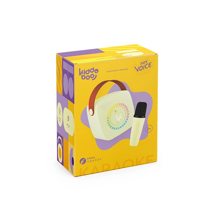 KIDDOBOO Ηχεία Karaoke Mini KidsVoice JUNIOR Yellow με Μικρόφωνο και NikoletaTV