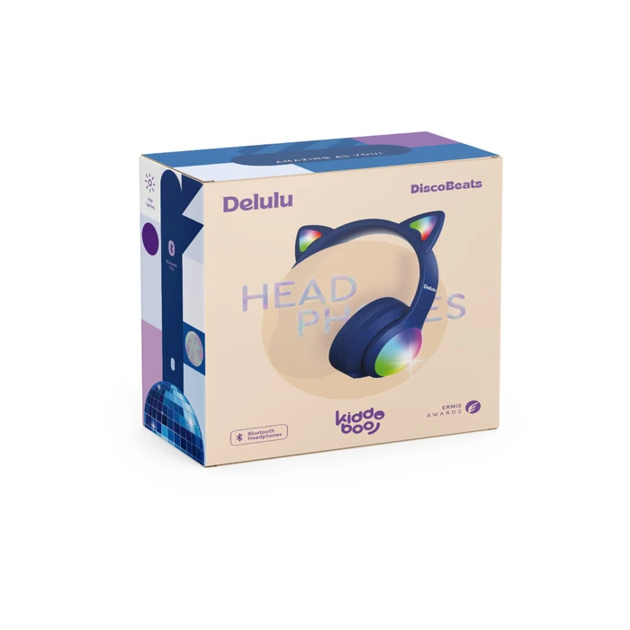 Kiddoboo Delulu Bluetooth Headphones Disco Blue KBMS632BLU