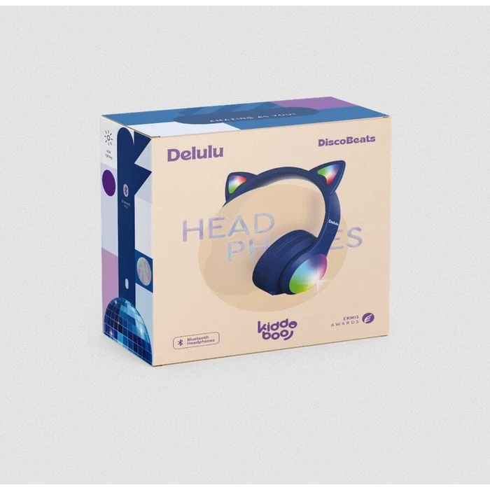 Kiddoboo Delulu Bluetooth Headphones Disco Blue KBMS632BLU