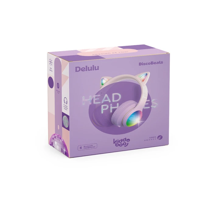 KIDDOBOO Headphones Bluetooth Delulu Disco Pink KBMS632PNK