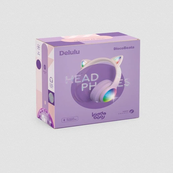 KIDDOBOO Headphones Bluetooth Delulu Disco Pink KBMS632PNK