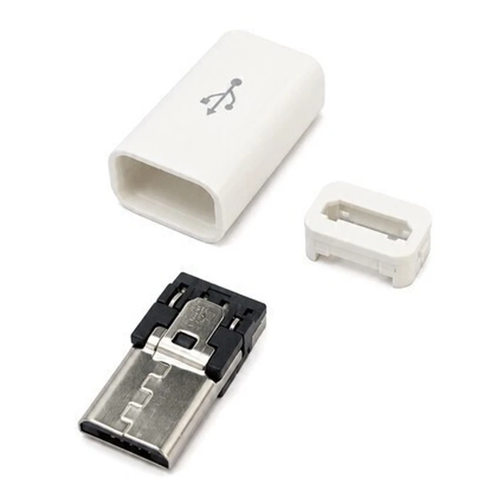 POWERTECH βύσμα micro USB CAB-U164, 480Mbps, λευκό