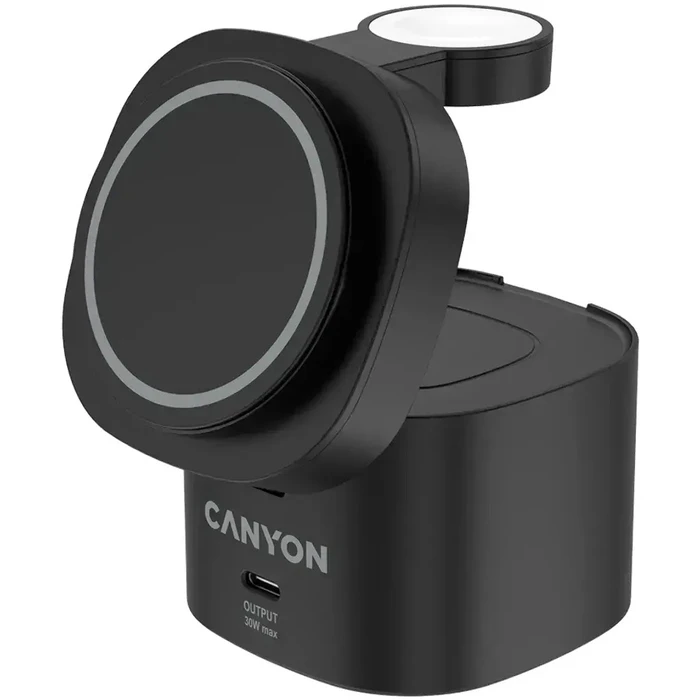 Canyon OnCharge 405 - 30W 4-in-1 Wireless Charging Station with 65W Charger, Black
